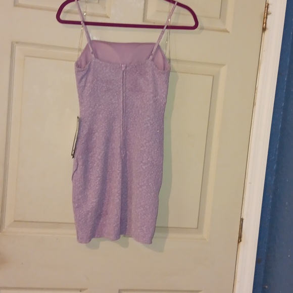 Crystal Doll Semi Formal Jrs SZ 3 Lilac Sparkle Dress Nwt - Picture 4 of 8